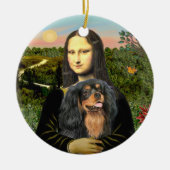 Mona Lisa - Cavalier (schwarz/tan) Keramik Ornament (Vorne)