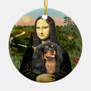 Mona Lisa - Cavalier (schwarz/tan) Keramik Ornament