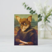 Mona Lisa Chihuahua - Gioconda Chihuahua Posrcard Postkarte (Stehend Vorderseite)