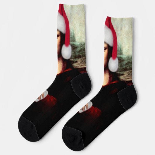 Mona Lisa Christmas Socken (Linkes Detail)