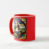 Mona Lisa Christmas Stained Glass Tasse (Vorderseite Links)