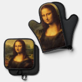 Mona Lisa Classic Art Ofenhandschuh & Topflappen-Set (Vorderseite/Rückseite)
