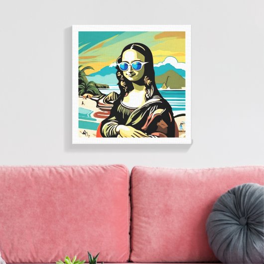 Mona Lisa Cool. Leinwanddruck (Insitu (Wohnzimmer))