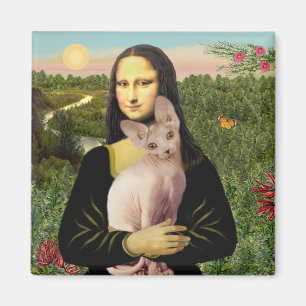 Mona Lisa - Creme Sphynx Katze Magnet