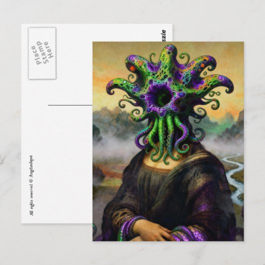 Mona Lisa Cthulhu Postkarte (Vorne/Hinten)