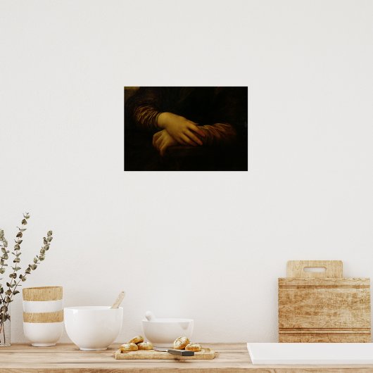 Mona Lisa, Detail ihrer Hände, c.1503-06 Poster (Küche)