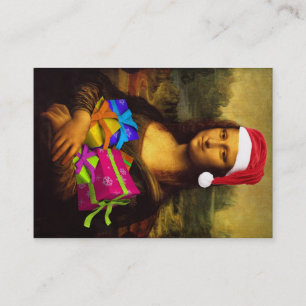 Mona Lisa, die frohe Weihnachten wünscht Visitenkarte