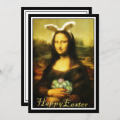 Mona Lisa, die Osterhase Einladung (Vorne/Hinten)