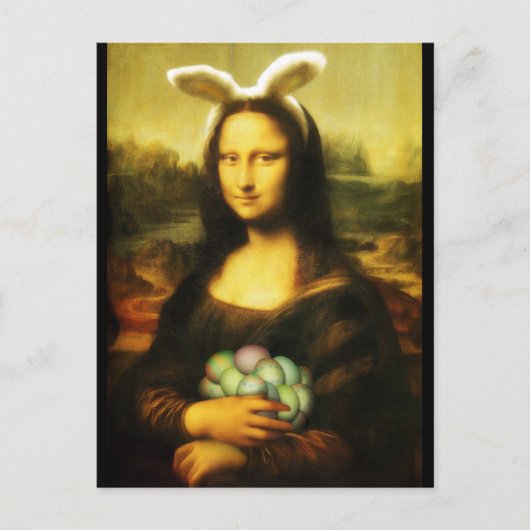 Mona Lisa, die Osterhase Feiertagspostkarte (Vorderseite)