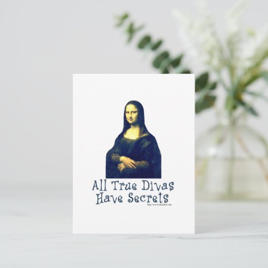 Mona Lisa Diva Secrets Postkarte (Stehend Vorderseite)