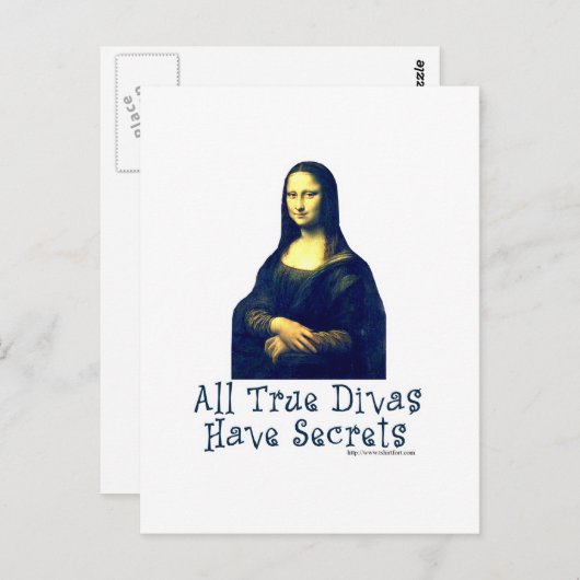 Mona Lisa Diva Secrets Postkarte (Vorne/Hinten)