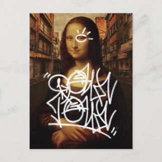 Mona Lisa Downtown Feiertagspostkarte