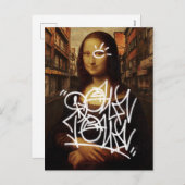 Mona Lisa Downtown Feiertagspostkarte (Vorne/Hinten)