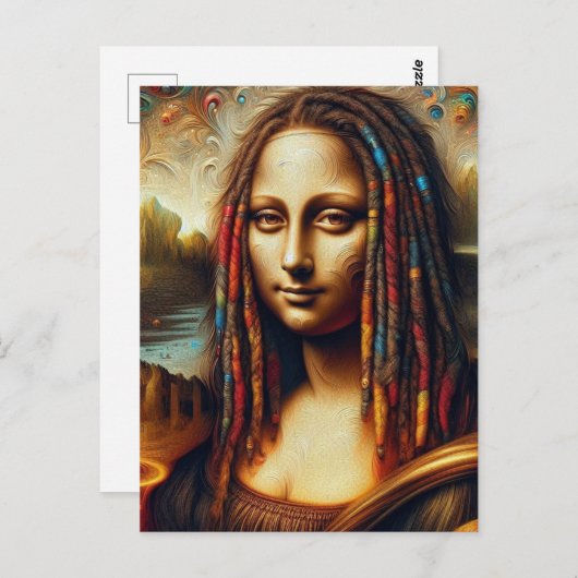 Mona Lisa Dreadlocks Postkarte (Vorne/Hinten)