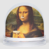 Mona Lisa drinking beer Beer lovers Schneekugeln (Vorderseite)