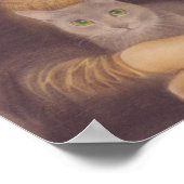 Mona Lisa e Russian Blue Cat Leonardo da Vinci Poster (Ecke)