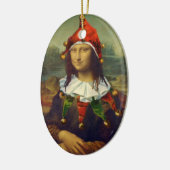 Mona Lisa Elf-Weihnachtsverzierung Keramikornament (Links)
