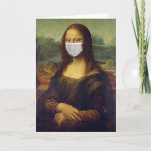 MONA LISA FACE MASK GREETCARD, NUR ZUM SPASS KARTE