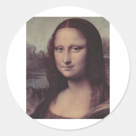 Mona Lisa Face Runder Aufkleber (Vorderseite)