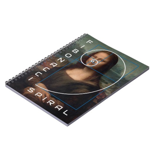 Mona Lisa Fibonacci Spiral Gold Ratio Notizblock (Linke Seite)