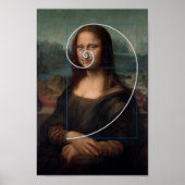 Mona Lisa Fibonacci Spiral Gold Ratio Poster (Vorne)