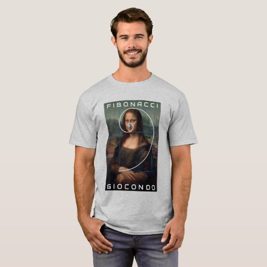 Mona Lisa Fibonacci Spiral Gold Verhältnis Custom T-Shirt (Vorne ganz)