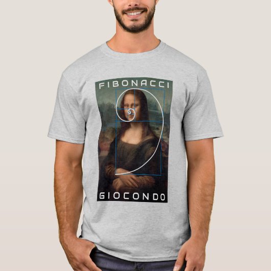 Mona Lisa Fibonacci Spiral Gold Verhältnis Custom T-Shirt (Vorderseite)