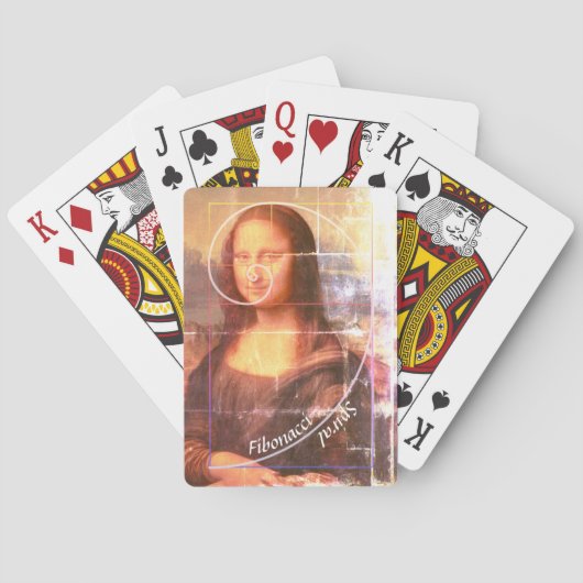 Mona Lisa Fibonacci-Spirale Benutzerdefinierter Te Spielkarten (Rückseite)