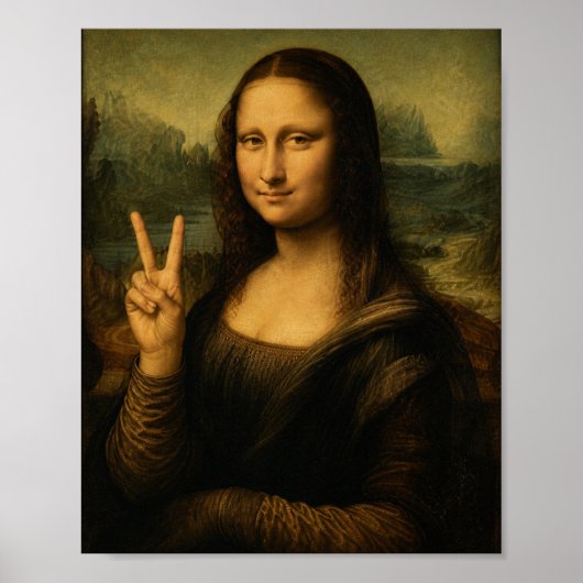 Mona Lisa Friedenszeichen Poster (Vorne)