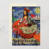 Mona Lisa Fun Zodiac Whimsical Einladung (Vorne/Hinten)