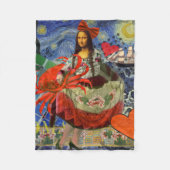 Mona Lisa Fun Zodiac Whimsical Fleecedecke (Vorderseite)