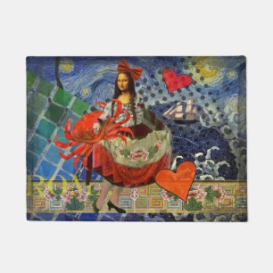 Mona Lisa Fun Zodiac Whimsical Fußmatte