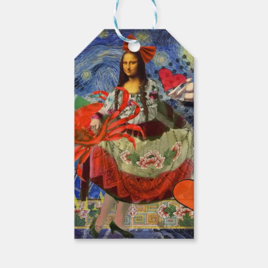 Mona Lisa Fun Zodiac Whimsical Geschenkanhänger (Vorderseite)