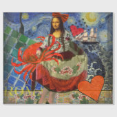 Mona Lisa Fun Zodiac Whimsical Geschenkpapier (Flach)