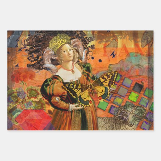 Mona Lisa Fun Zodiac Whimsical Geschenkpapier Set (Vorderseite 3)