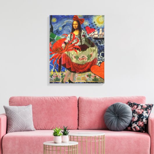Mona Lisa Fun Zodiac Whimsical Leinwanddruck (Insitu (Wohnzimmer))