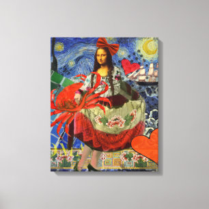Mona Lisa Fun Zodiac Whimsical Leinwanddruck