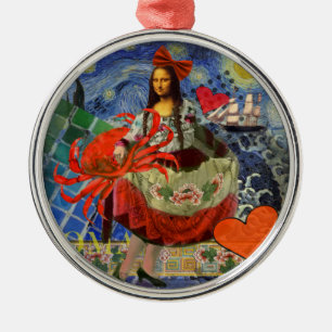 Mona Lisa Fun Zodiac Whimsical Ornament Aus Metall