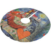 Mona Lisa Fun Zodiac Whimsical Polyester Weihnachtsbaumdecke (Schrägansicht)