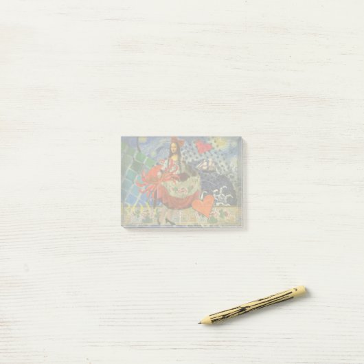 Mona Lisa Fun Zodiac Whimsical Post-it Klebezettel (Auf Schreibtisch)