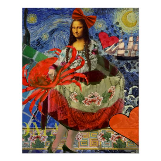Mona Lisa Fun Zodiac Whimsical Poster (Vorderseite)