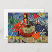 Mona Lisa Fun Zodiac Whimsical Postkarte (Vorne/Hinten)