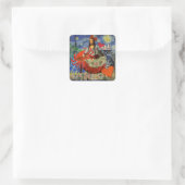 Mona Lisa Fun Zodiac Whimsical Quadratischer Aufkleber (Tasche)