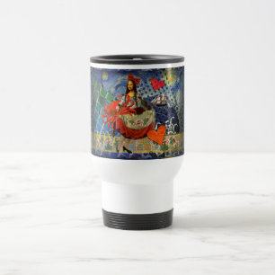 Mona Lisa Fun Zodiac Whimsical Reisebecher