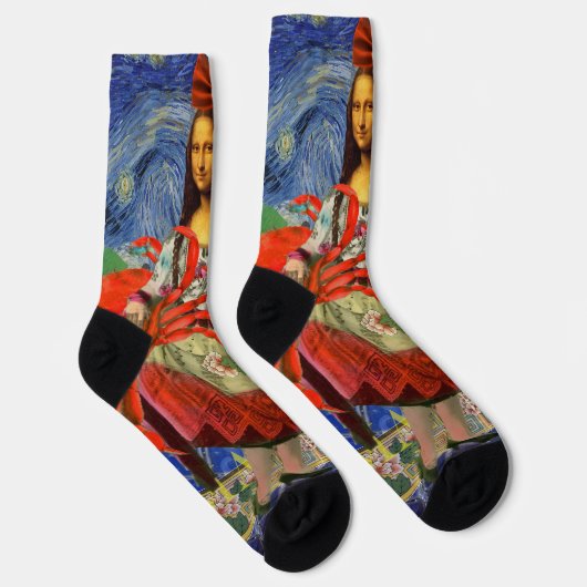 Mona Lisa Fun Zodiac Whimsical Socken (Rechts)