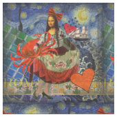 Mona Lisa Fun Zodiac Whimsical Stoff (Nahaufnahme)