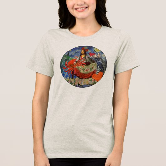 Mona Lisa Fun Zodiac Whimsical Tri-Blend Shirt (Vorderseite)