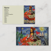 Mona Lisa Fun Zodiac Whimsical Visitenkarte (Vorne/Hinten)