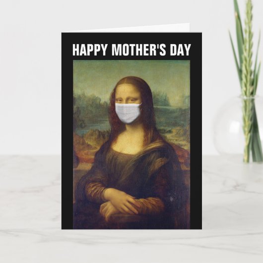MONA LISA FUNNY 2020 MOTHER'S DAY CARD, FACE MASK KARTE (Vorderseite)