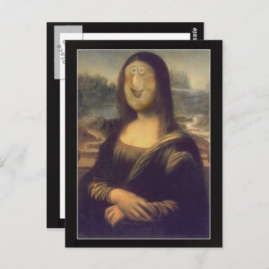 Mona Lisa Funny Face Postkarte (Vorne/Hinten)